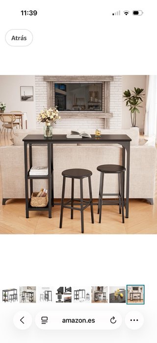 Mesa alta con 2 taburetes