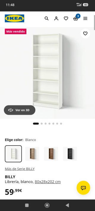 Librería Billy IKEA Blanca 80x28x202