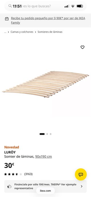 Somier IKEA Luroy 90x190 cm