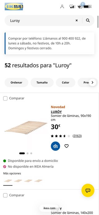 Somier IKEA Luroy 90x190 cm