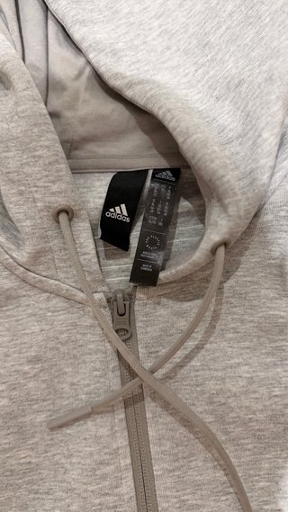 Sudadera Adidas Gris con Capucha y Cremallera