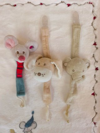 Chupeteros con forma de animales (3 unidades)