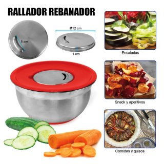 Bol de Acero Inoxidable con Tapa Roja