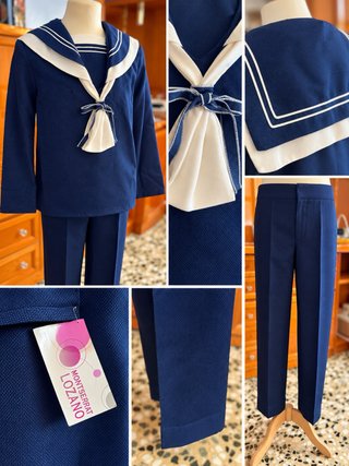 Traje comunión niño azul y blanco
