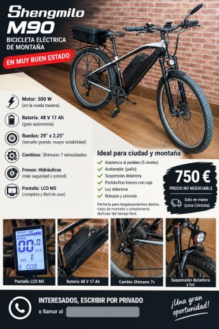 Bicicleta Eléctrica Shengmilo M90 Montaña