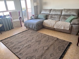 Alfombra Belga 160x230 cm Beige y Negra