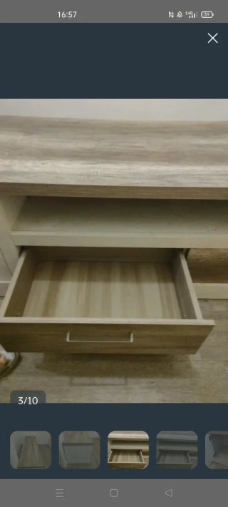 Mueble bajo TV madera y blanco