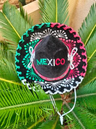 Sombrero Mexicano Negro Bordado