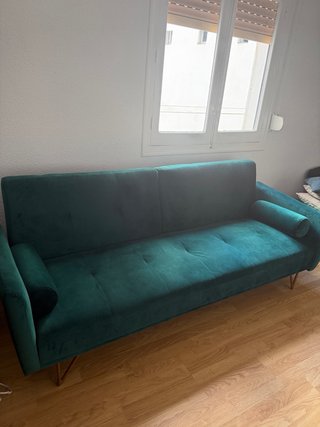 Sofá Cama Chester de Terciopelo Verde