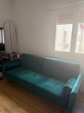 Sofá Cama Chester de Terciopelo Verde