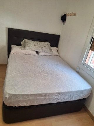 Cama Canapé + Cabecero Tapizado Negro+ colchon