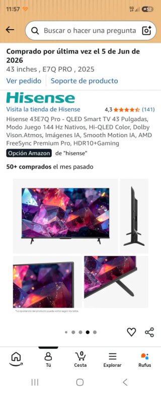 Hisense 43 QLED 4K TV