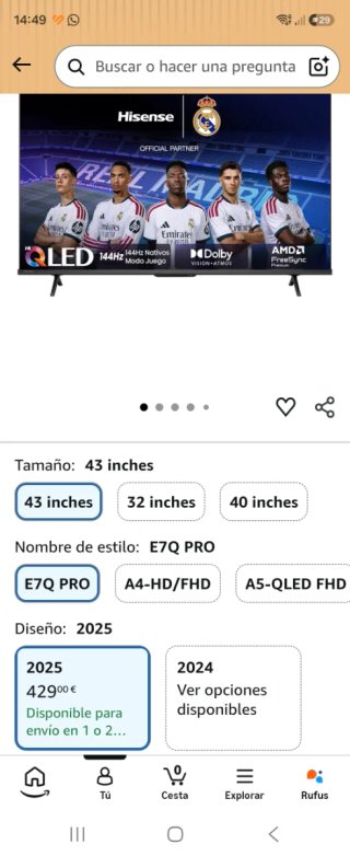 Hisense 43 QLED 4K TV