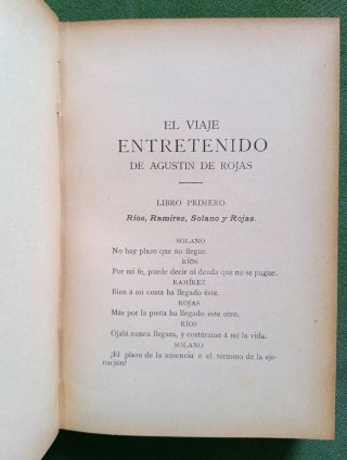 El viaje entretenido. Agustín de Rojas. 1901