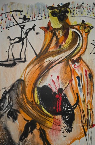 Salvador Dali. Litografía "Bullfighter" de 1972