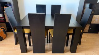 Mesa comedor y 6 sillas madera