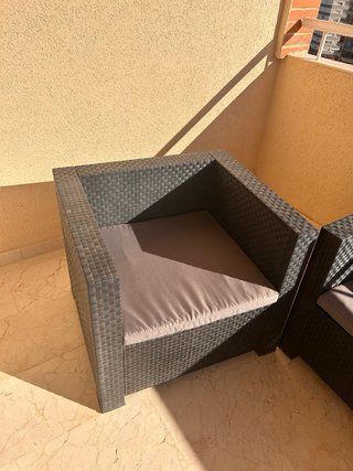 Conjunto Muebles Terraza Ratán Negro