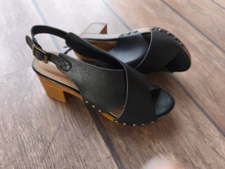 Sandalias Negras de Tacón