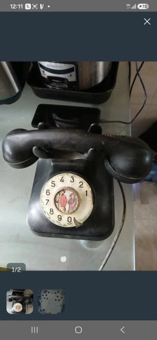 Teléfono Antiguo de Disco Negro