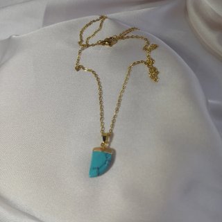 Colgante Turquesa Natural Chapado Oro 18k