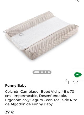Cambiador bebé estampado cuadros
