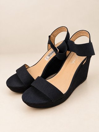 Sandalias de Cuña Negras Talla 38