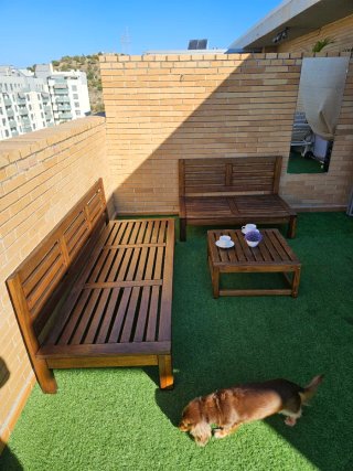 Conjunto de muebles de jardín de madera! Sofá