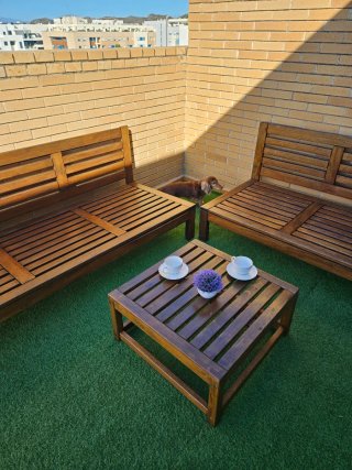 Conjunto de muebles de jardín de madera! Sofá