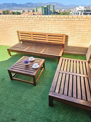 Conjunto de muebles de jardín de madera! Sofá