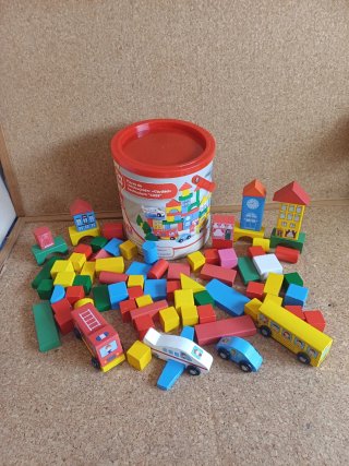 Blocos de construção em madeira