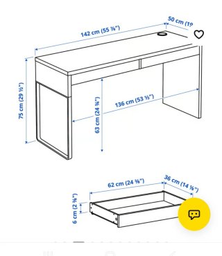 Escritorio con cajones Ikea 140x50x75