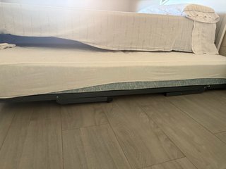 Somier de 105cm ,cabecero de madera blanco