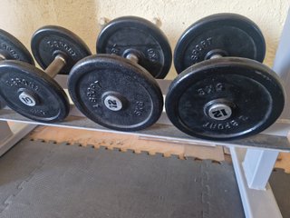 Rack de Mancuernas con 80 kg de Hierro
