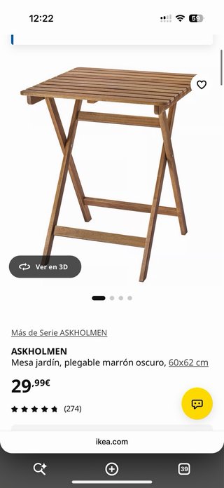Conjunto Terraza IKEA Madera