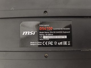 Teclado Gaming MSI DS4100 Retroiluminado