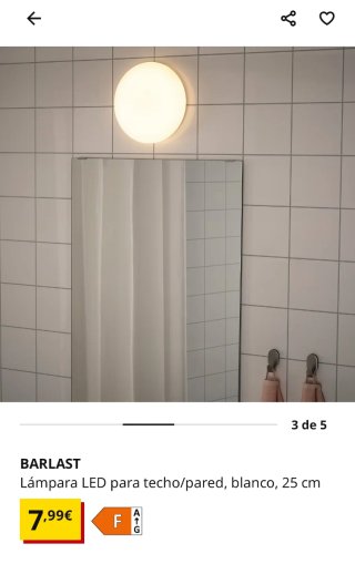 Lámpara LED Barlast Blanco 25cm