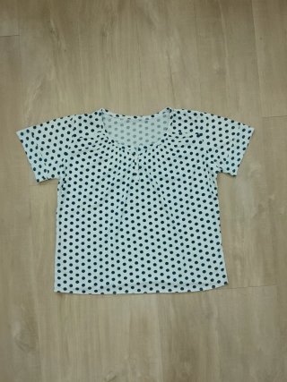 Blusa Zara lunares blanca y negra Talla XL