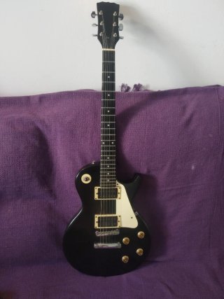 Guitarra eléctrica Les Paul negra + perillas/knobs