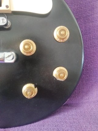 Guitarra eléctrica Les Paul negra + perillas/knobs