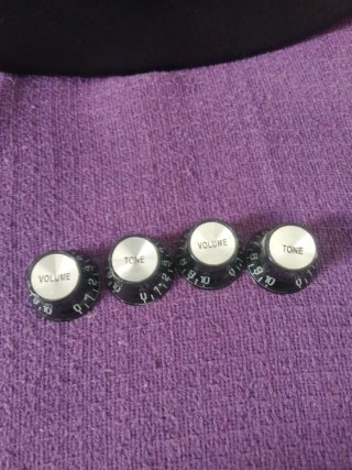 Guitarra eléctrica Les Paul negra + perillas/knobs