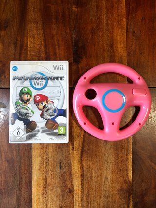 Mario Kart Wii con 1 Volante rosa