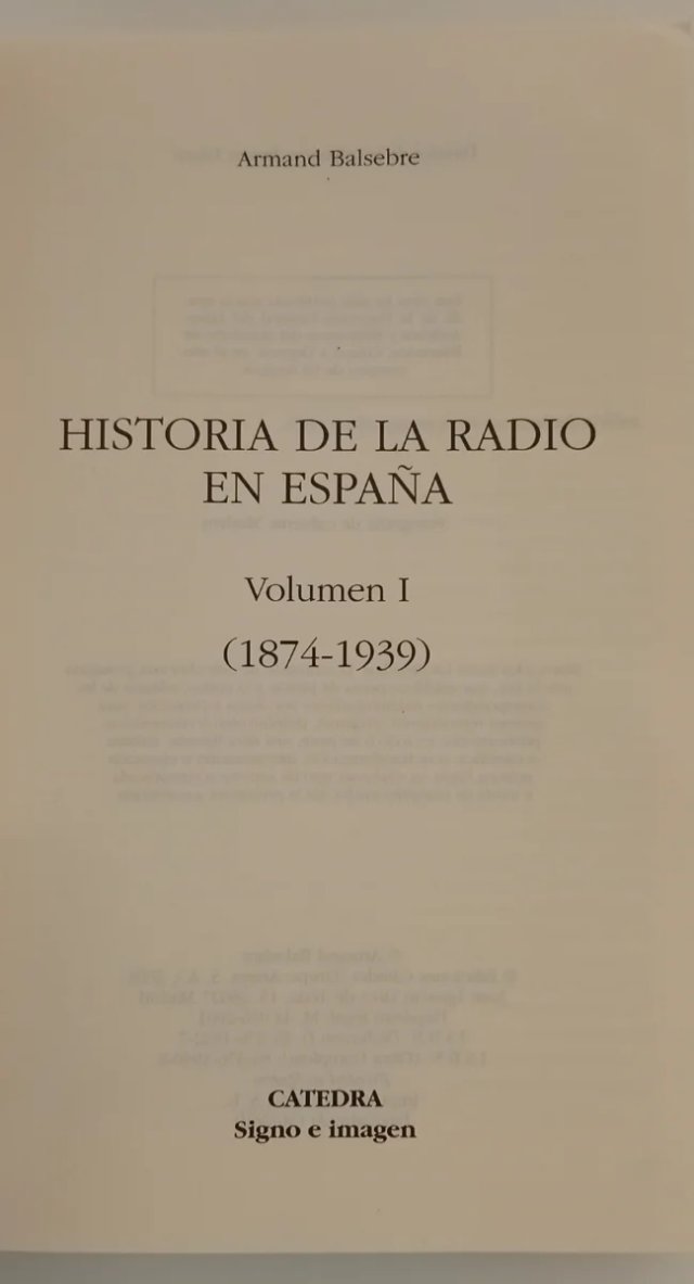 HISTORIA DE LA RADIO EN ESPAÑA BALSEBRE