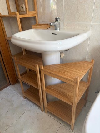 2 Estanterías Esquina Baño RAGRUND Bambú