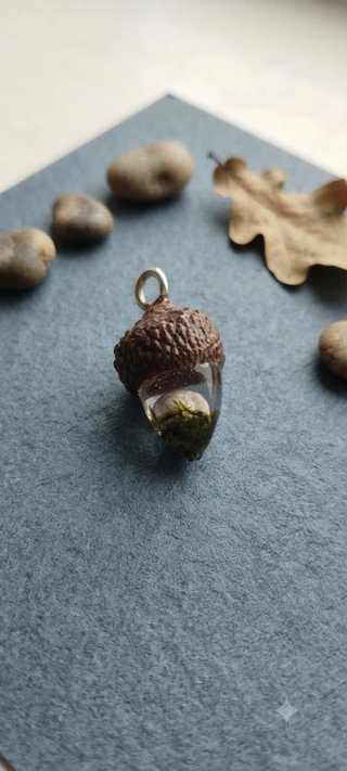 Colgante Artesanal de Bellota con Musgo