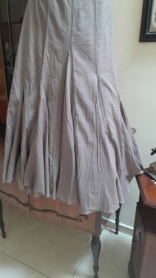 Gonna lunga  in cotone beige