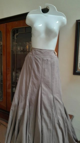 Gonna lunga  in cotone beige