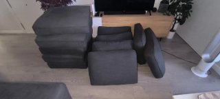 Sofá Rinconera Gris Tela