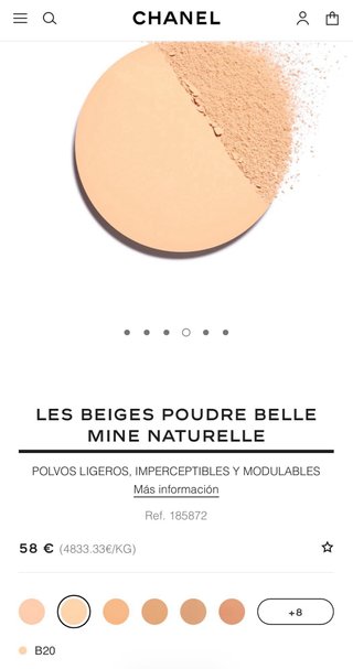 Polvos Chanel Les Beiges N20
