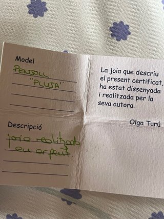 Colgante Plata Olga Turú Joieria D'Autor