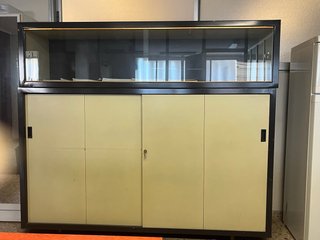 Mueble archivador vintage oficina cristal metal